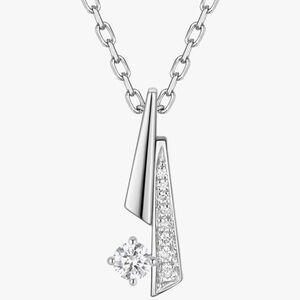 Elegant Diamond and 925 Silver Pendant Necklace